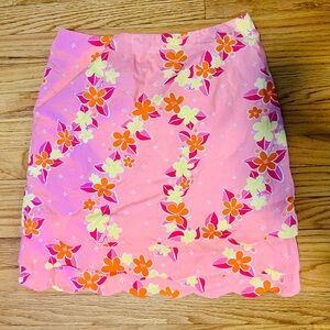 Lilly Pulitzer Pink and Orange Floral Skirt
